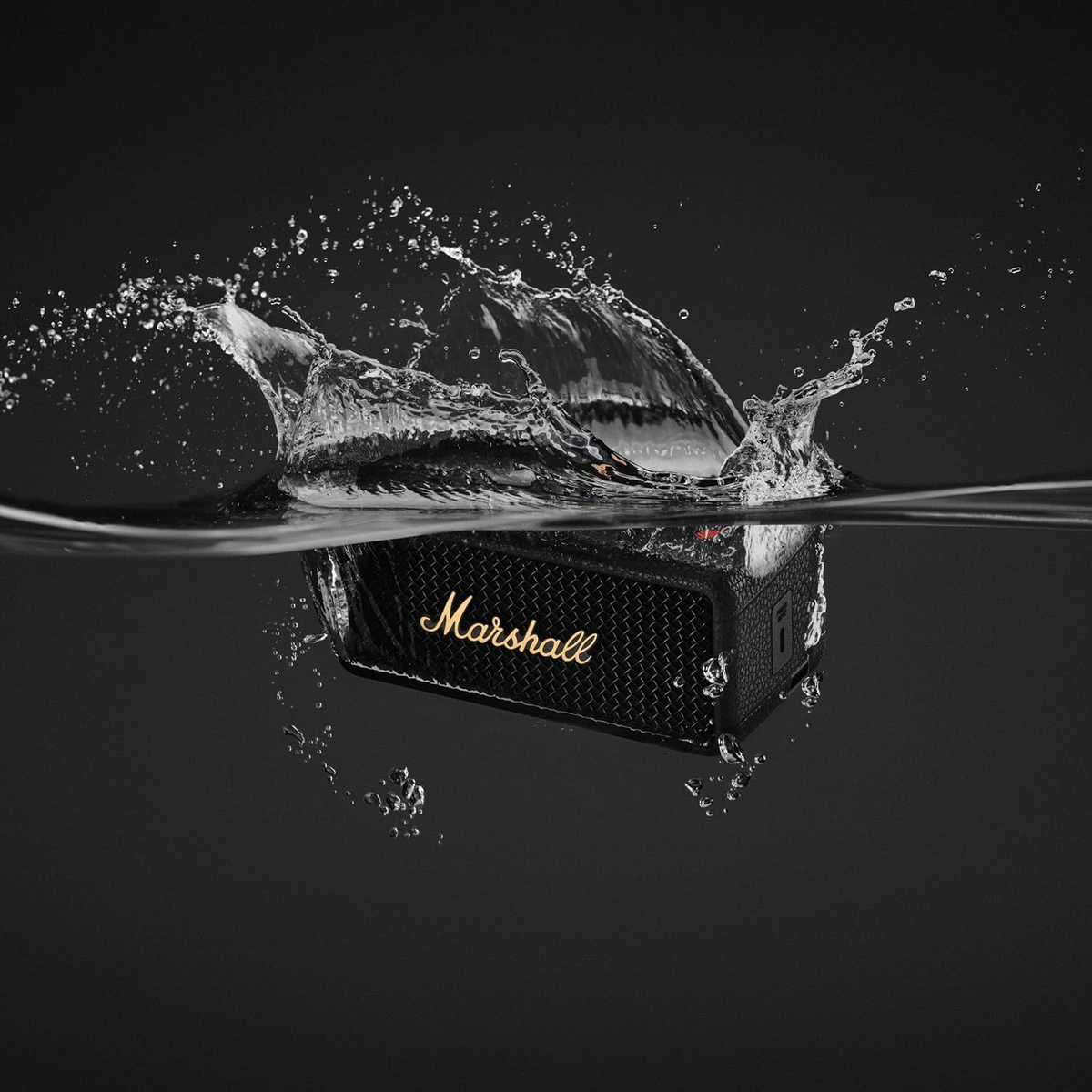 Marshall Emberton III Portable Bluetooth Speaker - Black and Brass 32+ HOUES