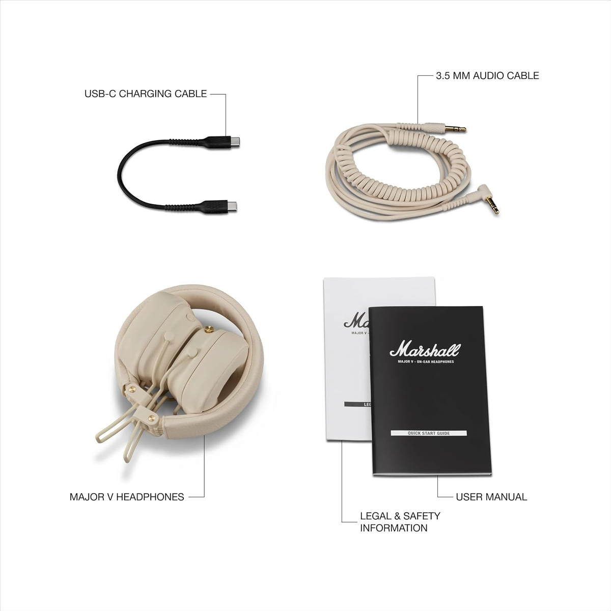Marshall Major Wireless Headphones Bluetooth 100+ HOURS