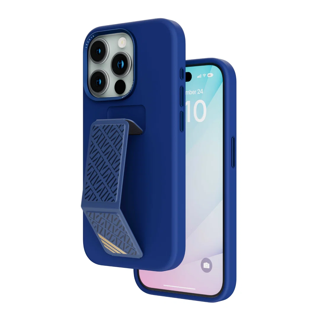 Levelo Morphix Silicone Case With Silicone Grip For iPhone 15 Pro - Deep Blue