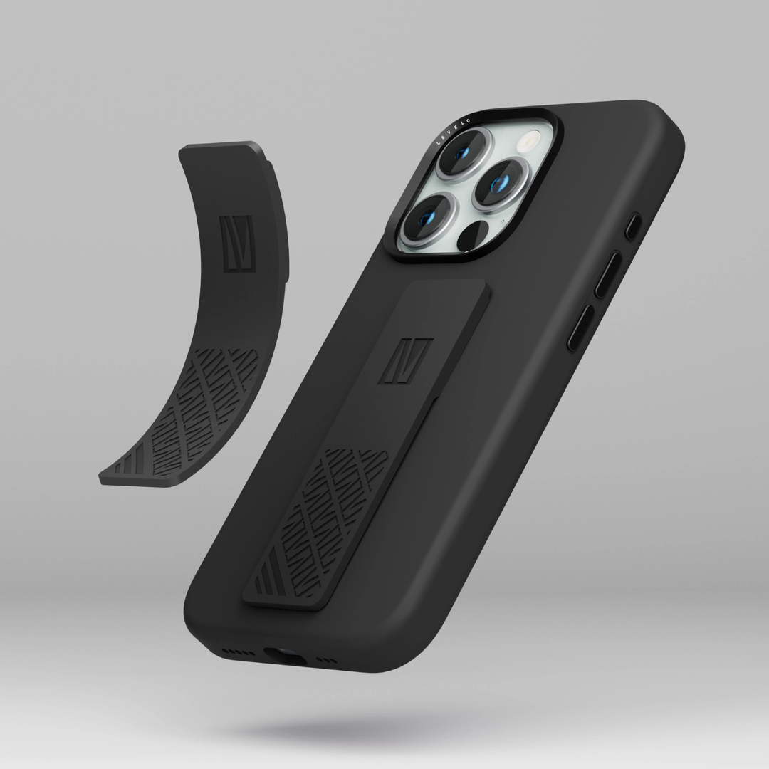 Levelo Morphix Silicone Case With Silicone Grip For iPhone 15 Pro - Black