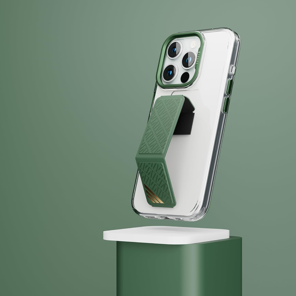 Levelo Morphix Clara Grip Case For iPhone 15 Pro - Green