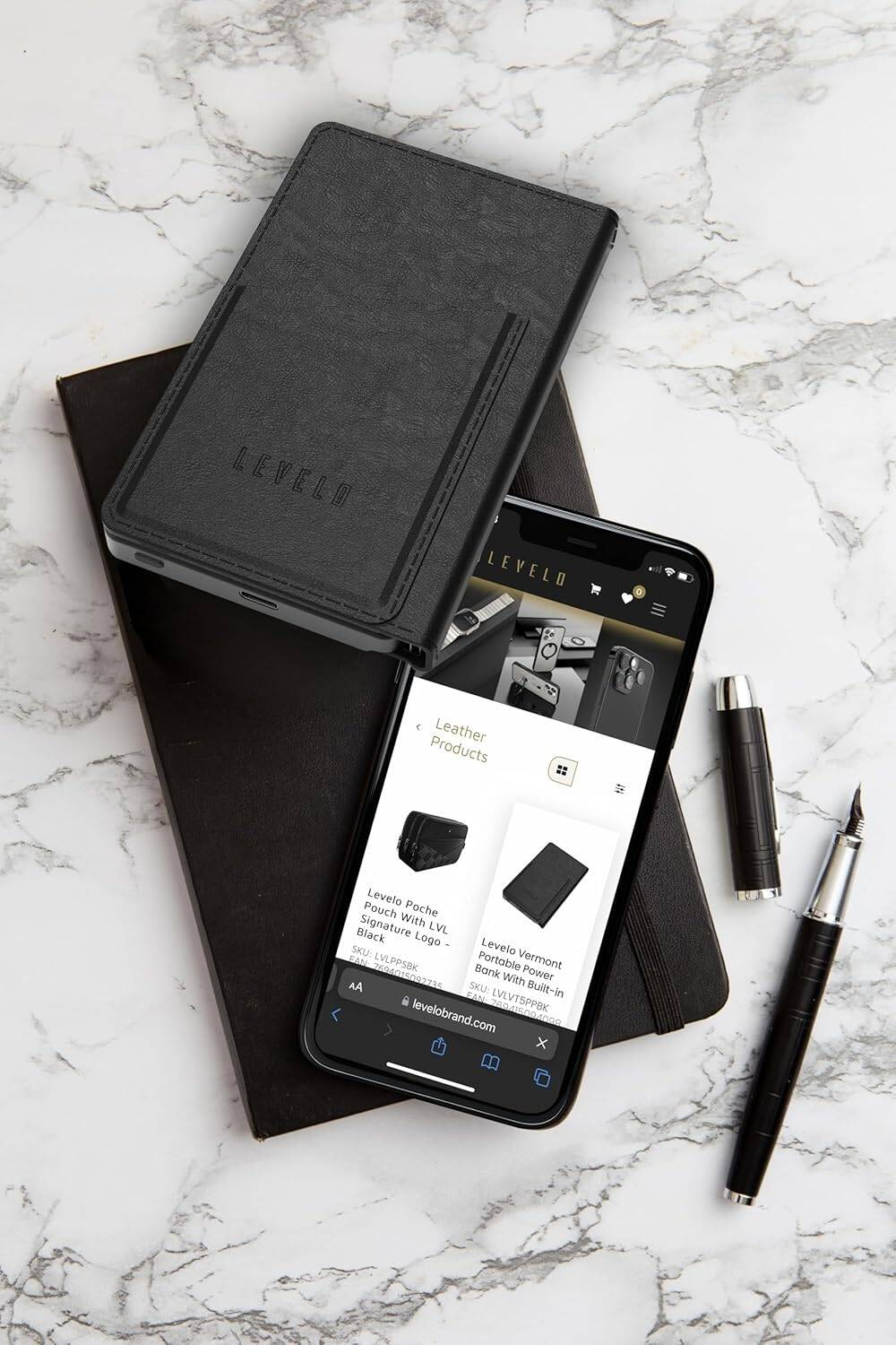 Levelo Poche Pouch With LVL Signature Logo - Black