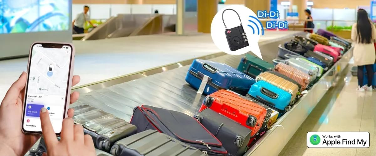 Levelo TabiLock TSA Luggage Lock With Built-In Find My - Black
