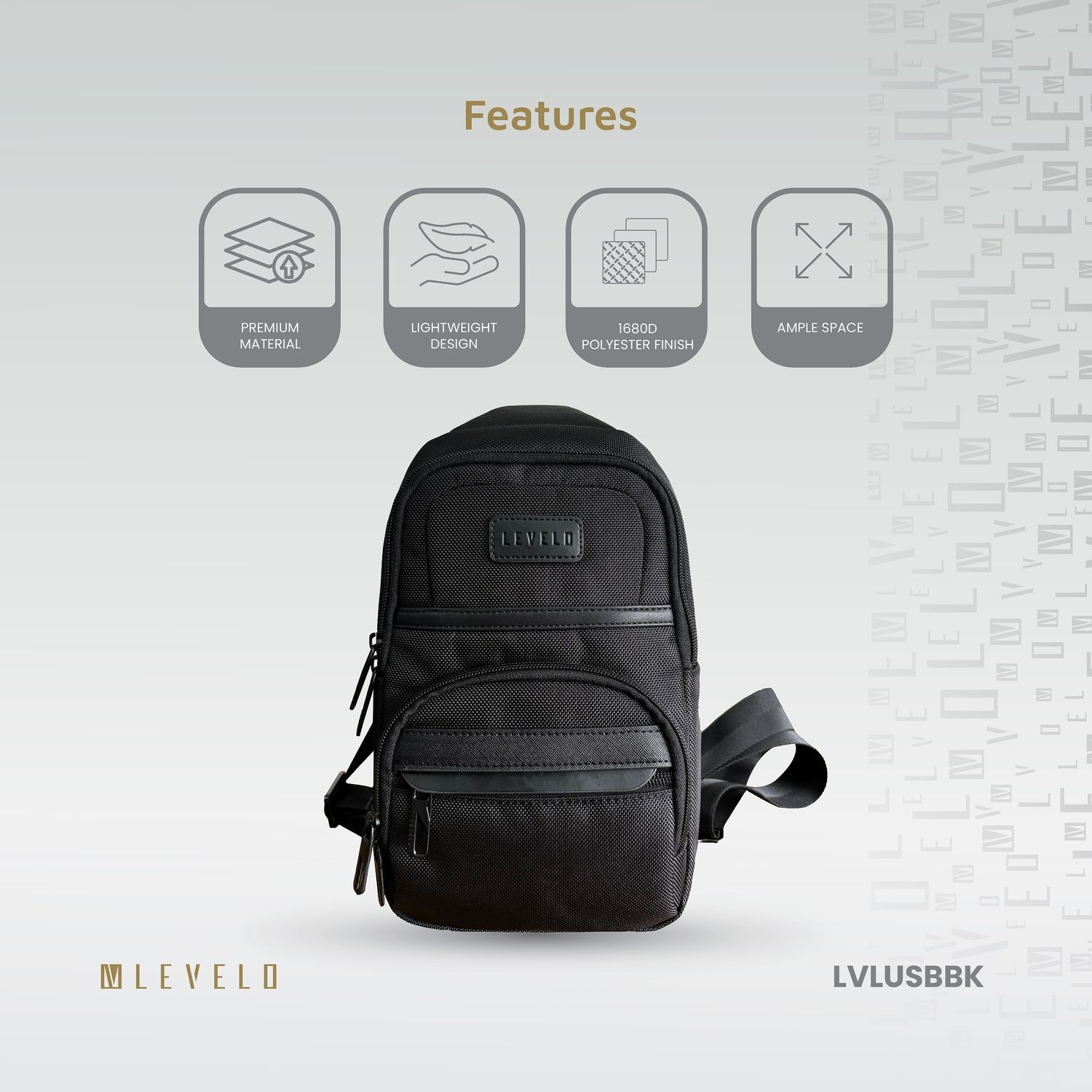 Levelo Urban Sling Bag - Black
