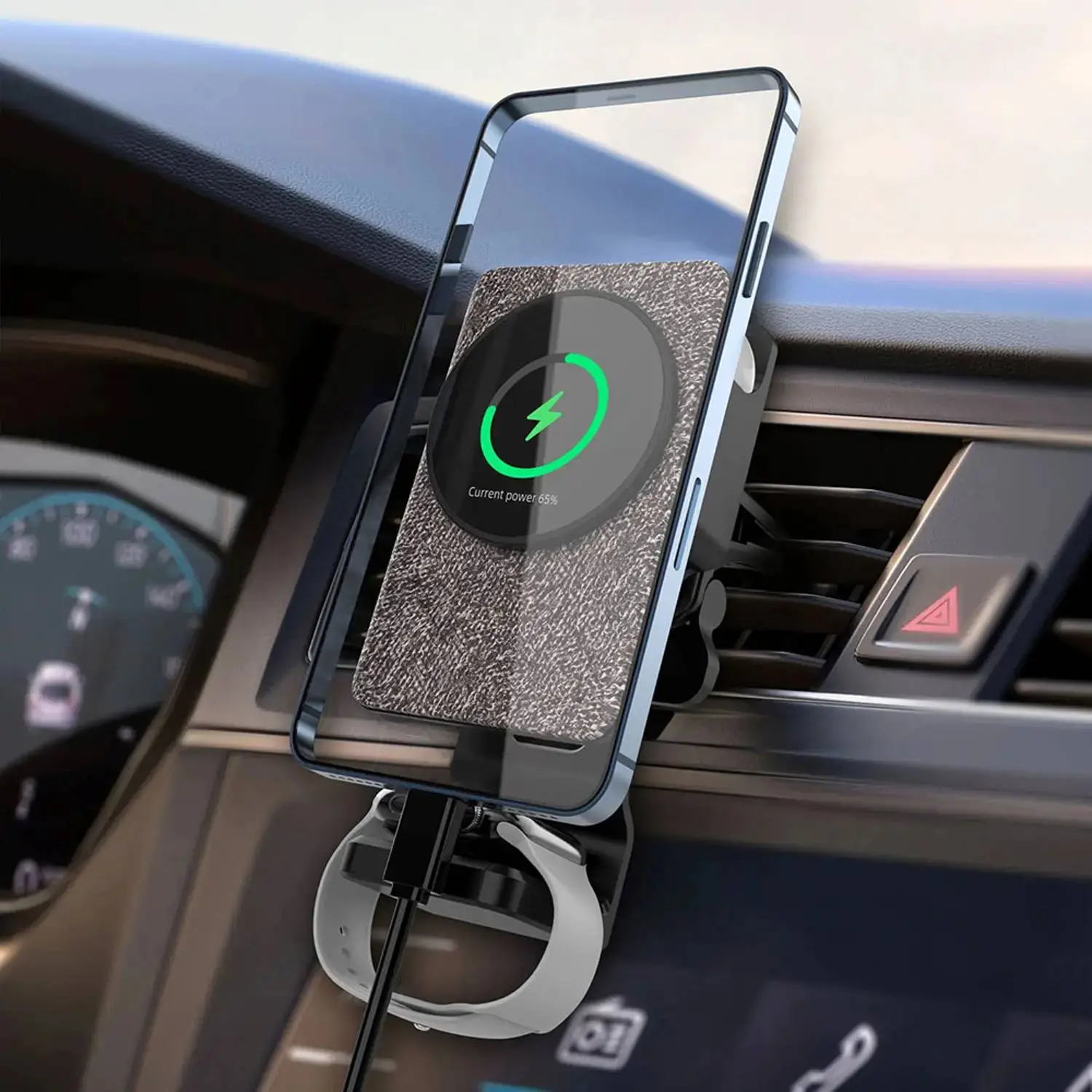 Levelo Aspen 3 in 1 Wireless Car Charger - Grey