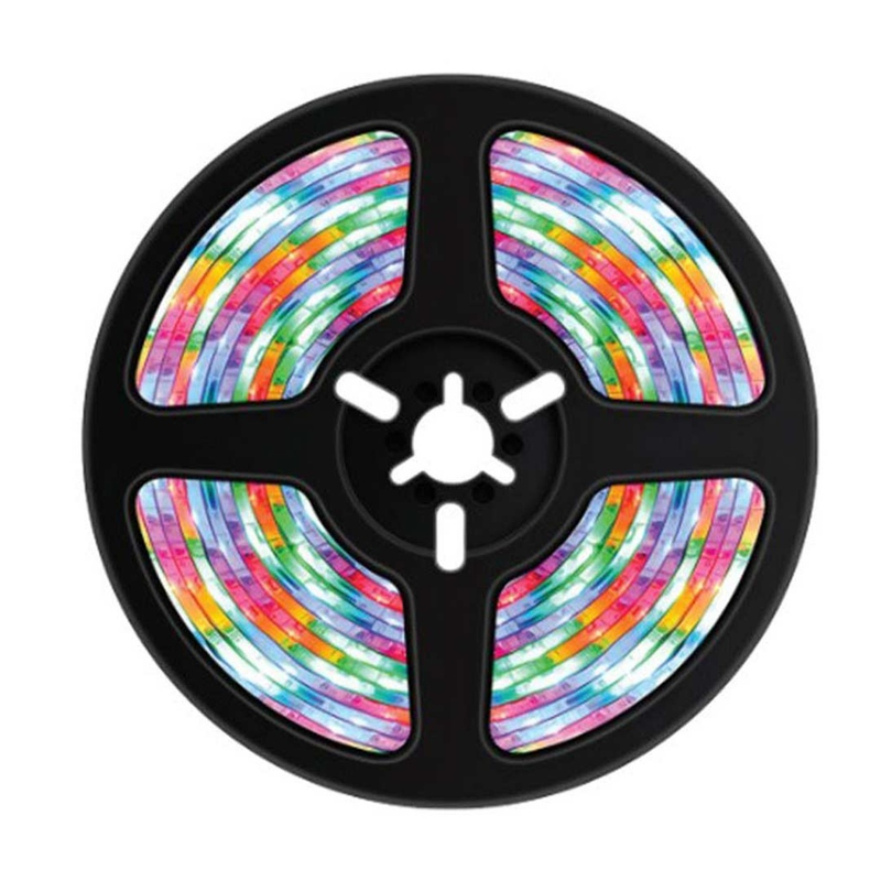 Porodo Blue RGB Light Strip 16.4 Ft Sound Reactive RGB Strip Light with 44 Key Remote