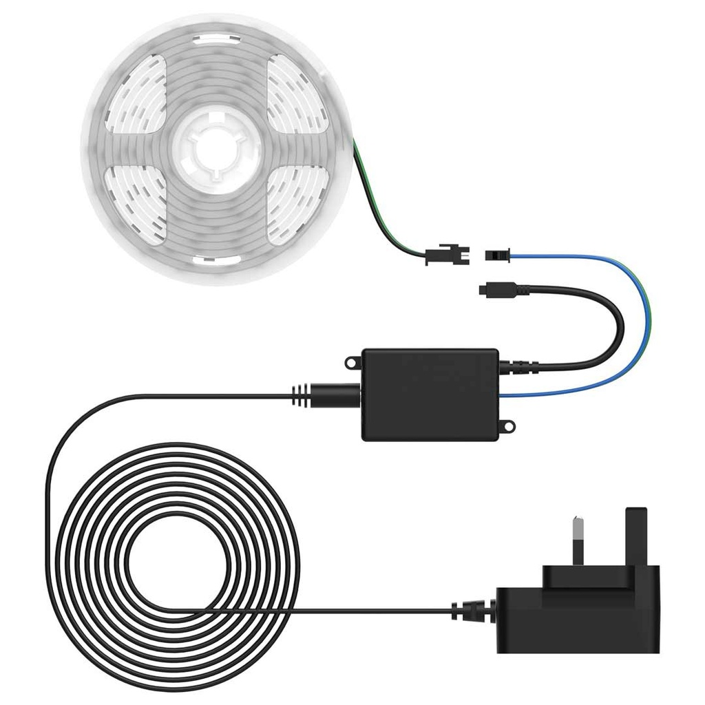 Porodo Blue RGB Light Strip 16.4 Ft Sound Reactive RGB Strip Light with 44 Key Remote