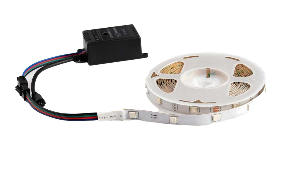 Porodo Blue RGB Light Strip 16.4 Ft Sound Reactive RGB Strip Light with 44 Key Remote