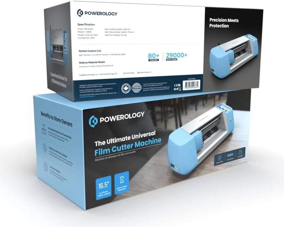 Powerology Intelligent Universal Screen Protector Cutting Machine 100W - Light Blue