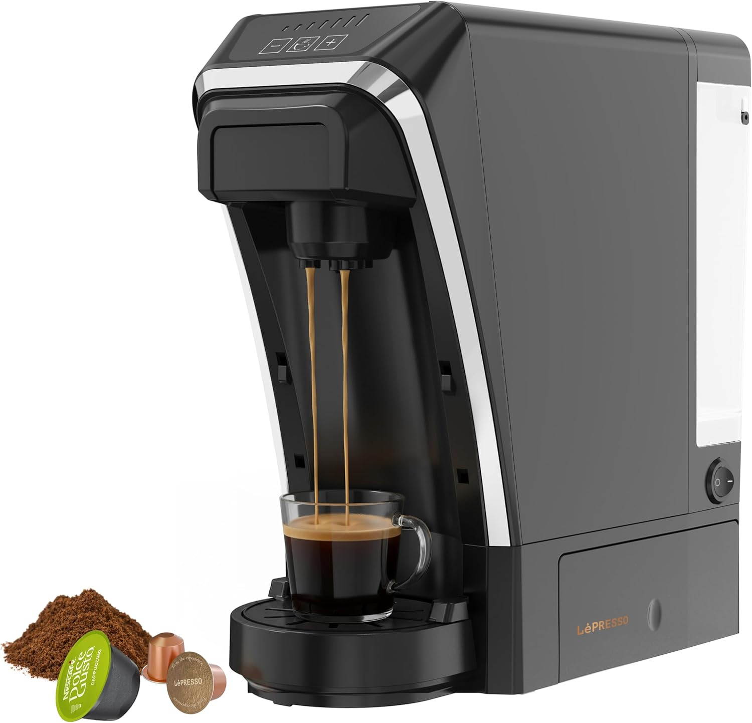 Lepresso Multifunctional Capsule Coffee Machine Cupsule Storage - Black