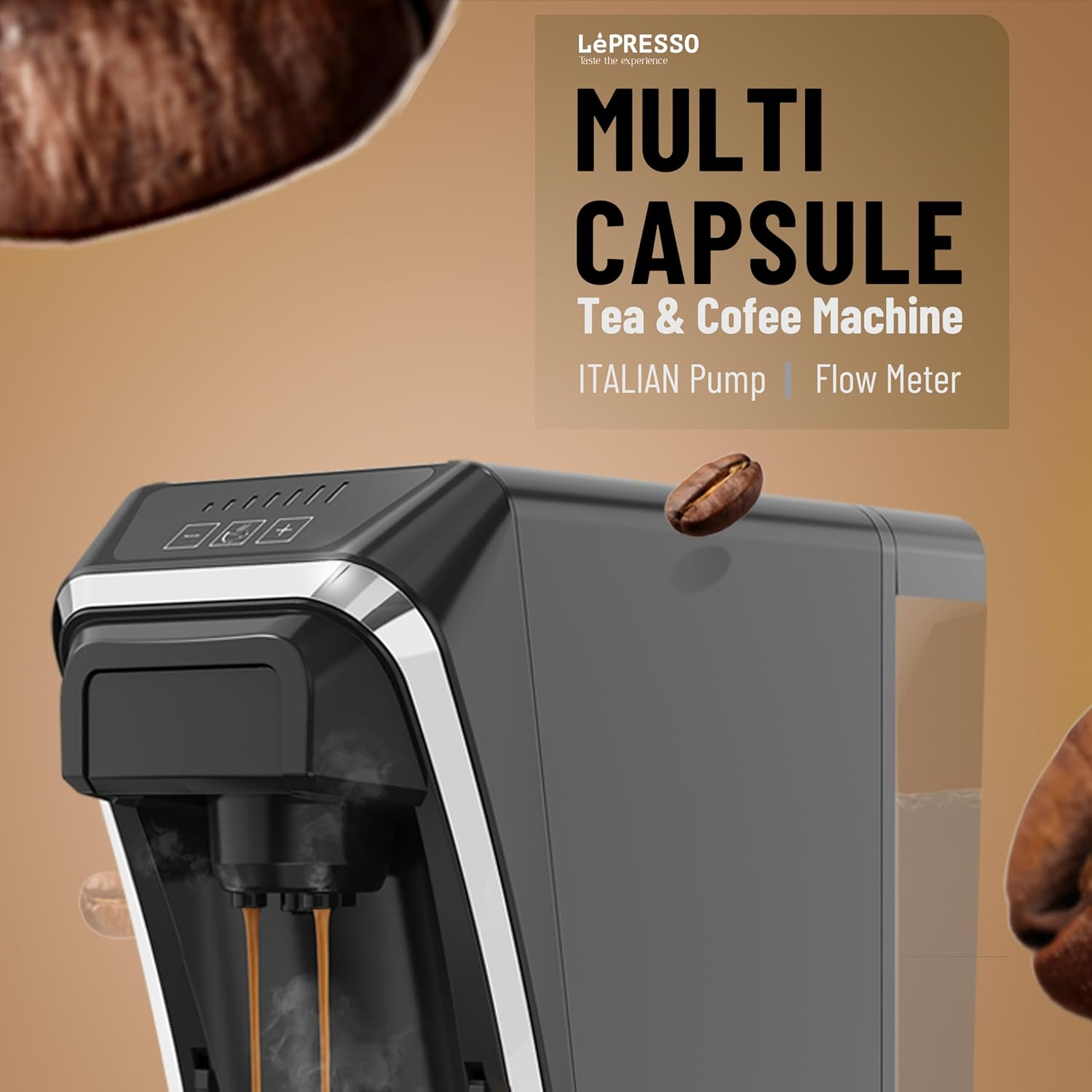 Lepresso Multifunctional Capsule Coffee Machine Cupsule Storage - Black