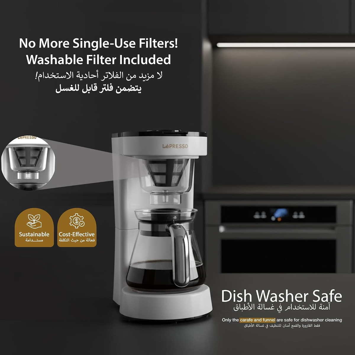 LePresso Transparent Drip Coffee Machine BS plug 0.75L - White
