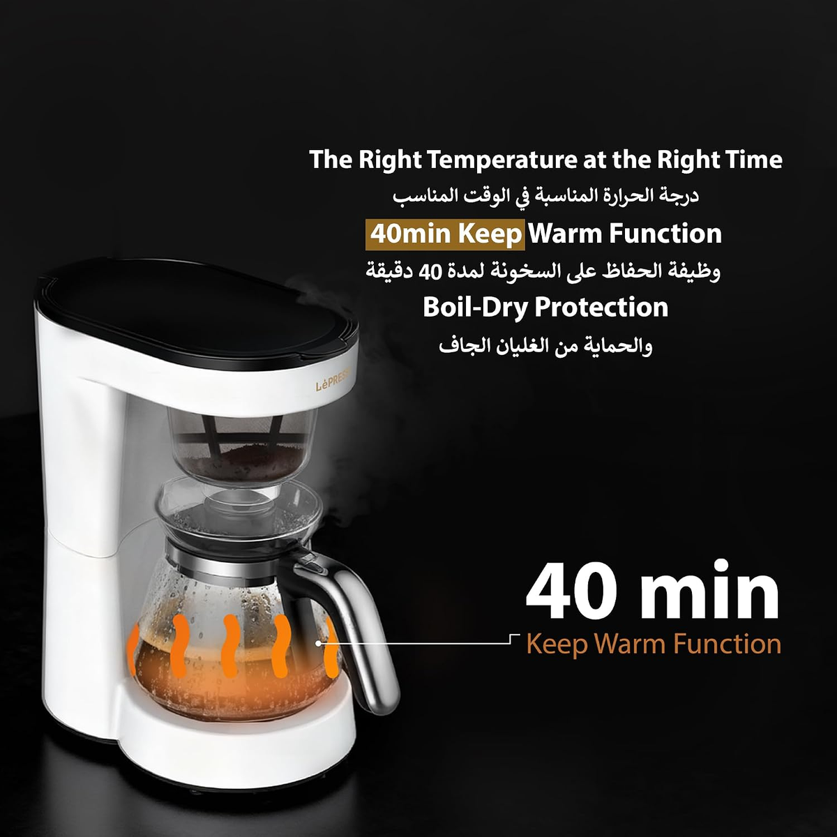 LePresso Transparent Drip Coffee Machine BS plug 0.75L - White
