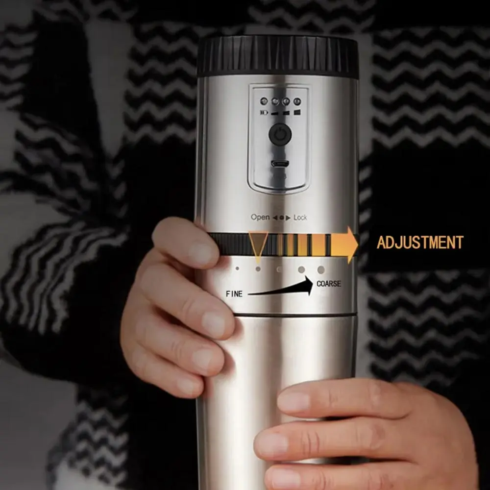 Lepresso Portable Mini Grinding and Coffee Maker With Stainless Steel Mug