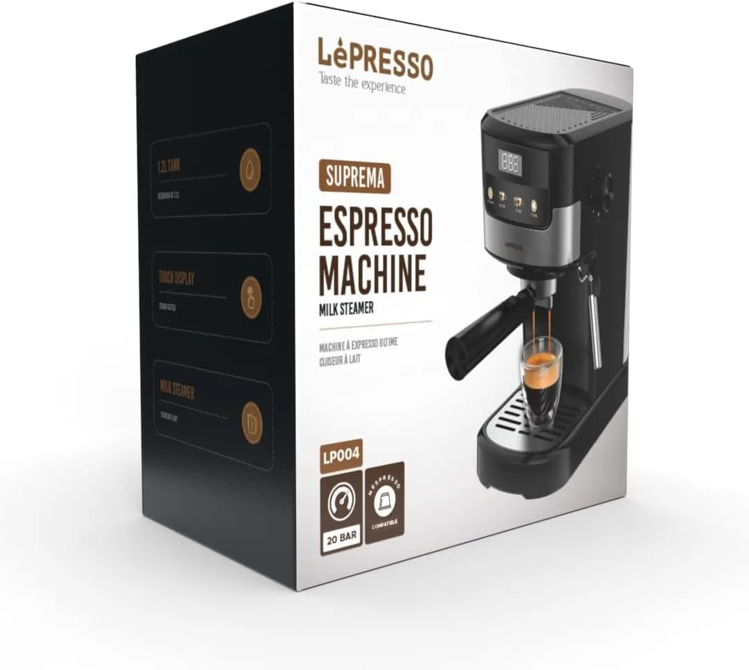 LePresso Suprema 20 Bar 2 cups dualstainless steel filter Coffee Machine - Black