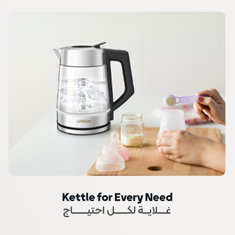 LePresso ThermoGlass 1.7L Glass Kettle 2200W - Black