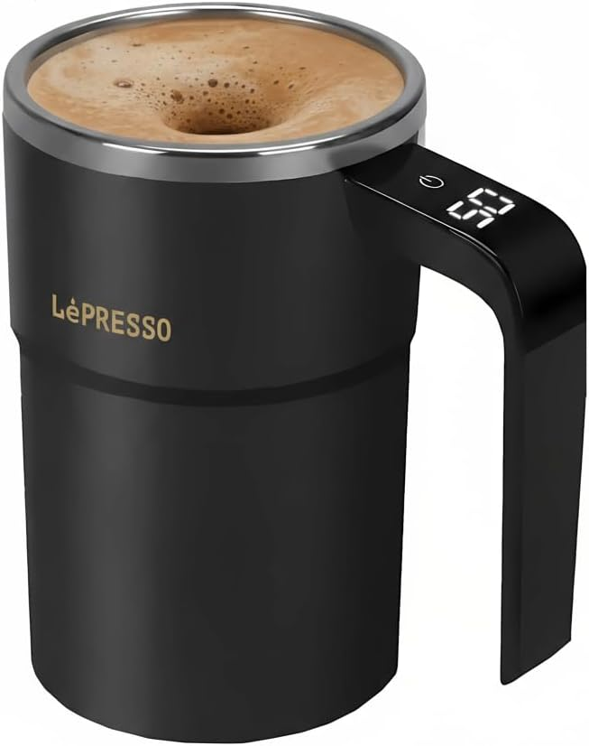 LePresso StirMagic Auto Magnetic Stirring Cup - Black