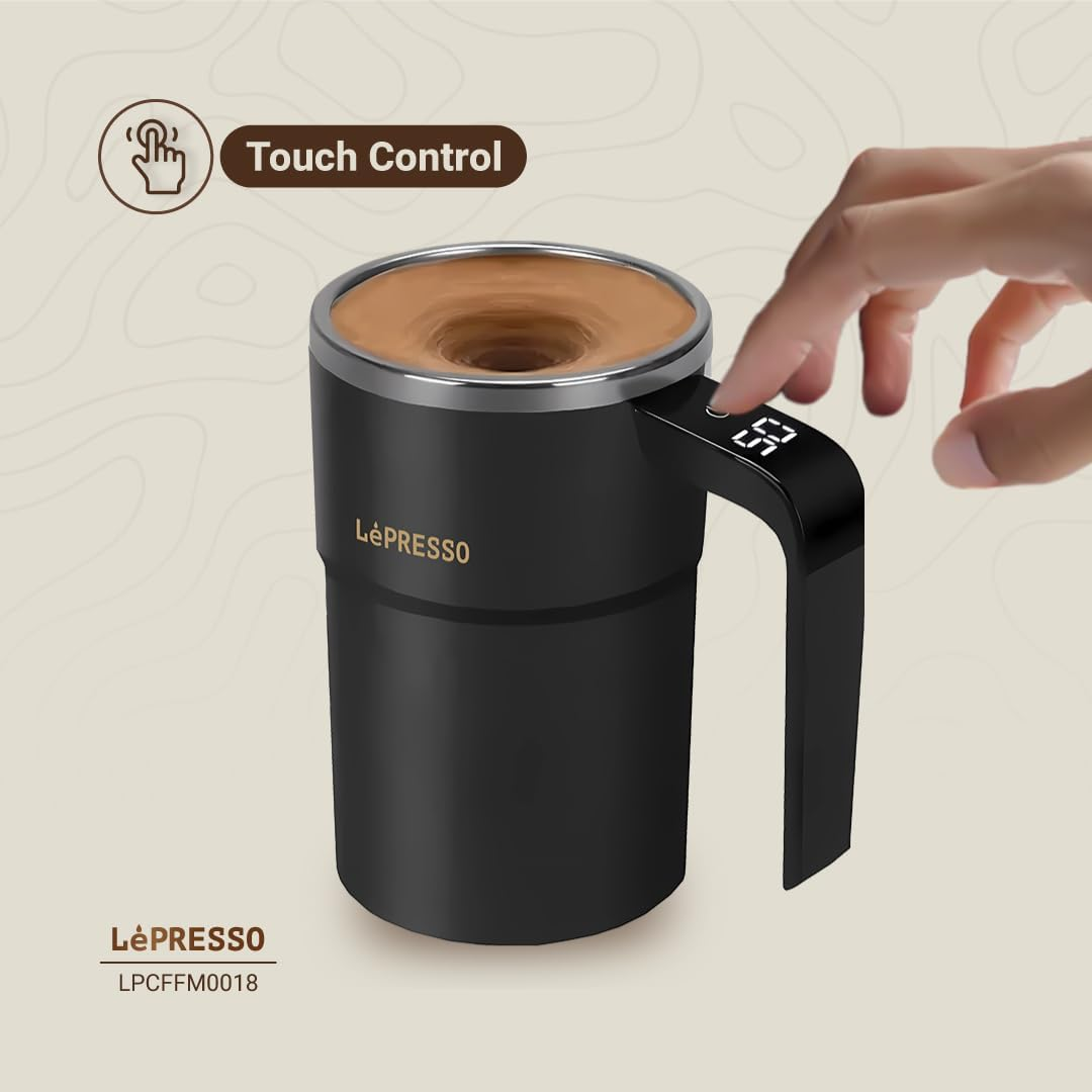 LePresso StirMagic Auto Magnetic Stirring Cup - Black