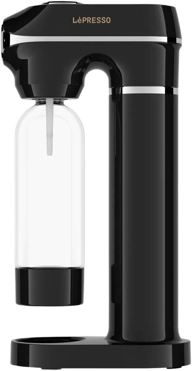 Lepresso Carbonator Sparkling Water Maker 1L with Pressure Meter - Black