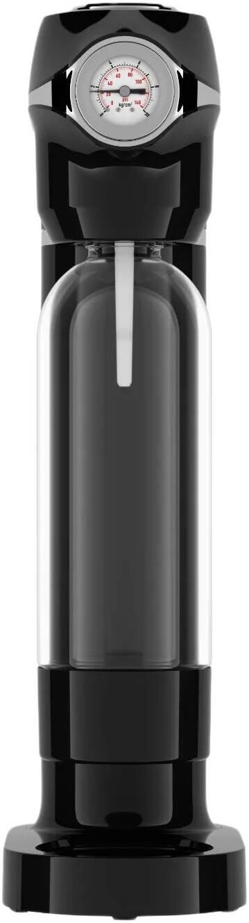 Lepresso Carbonator Sparkling Water Maker 1L with Pressure Meter - Black