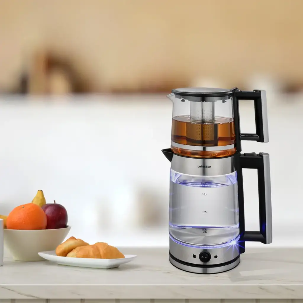 LePresso ThermoBrew 1.8L  Electric Kettle  with 1.2L Turkish Tea Maker - Black
