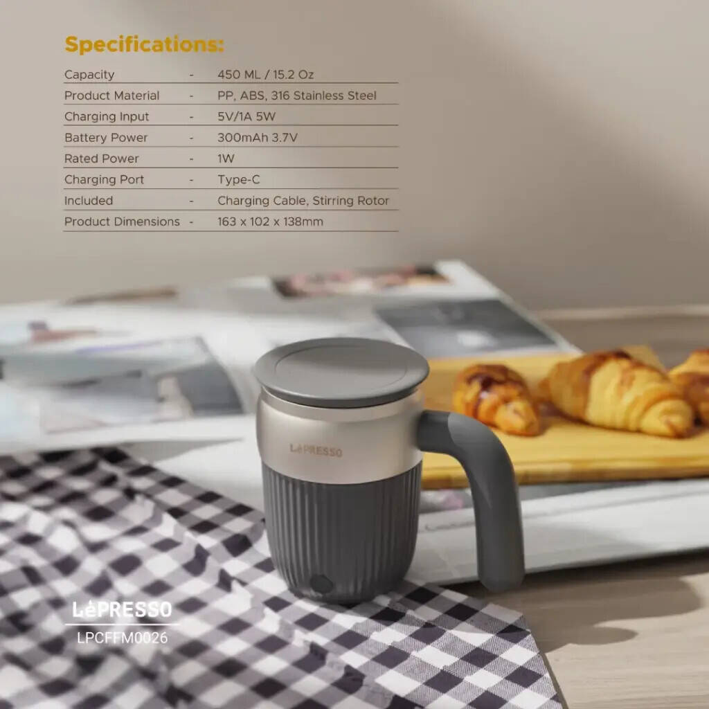 Lepresso StirMate Magnetic Mixing Cup 450ML