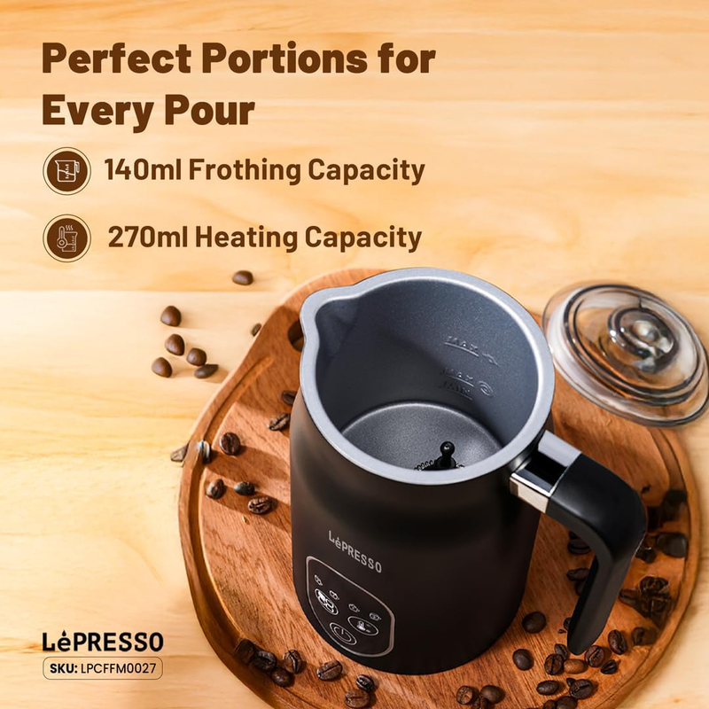 Lepresso Four Froth 500W Electric Multifunction Milk Frother - Black