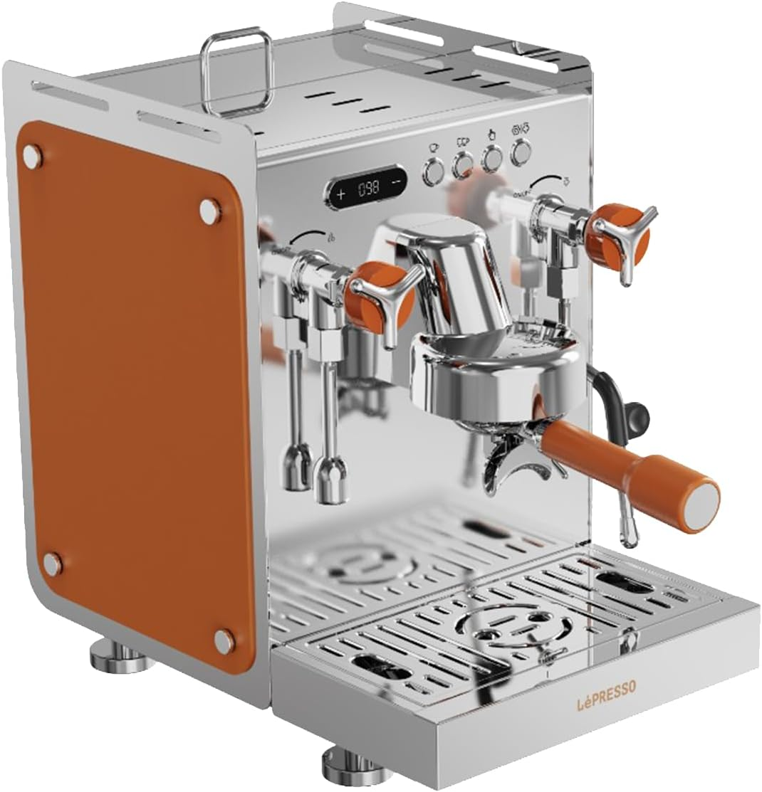 LePresso Commercial-Home Dual Boiler Coffee Machine with Grinder 15- bar ULKA Pump 1.6L - Silver