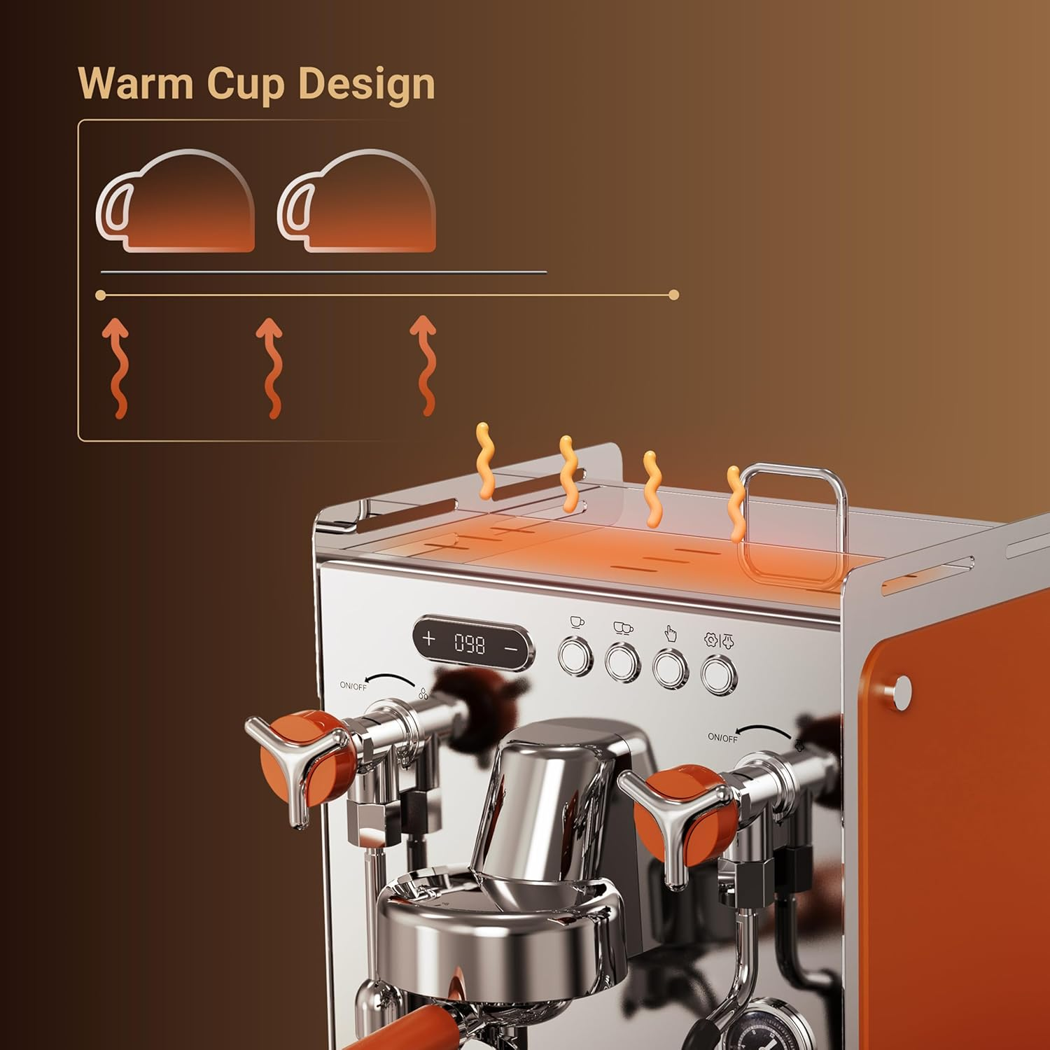 LePresso Commercial-Home Dual Boiler Coffee Machine with Grinder 15- bar ULKA Pump 1.6L - Silver