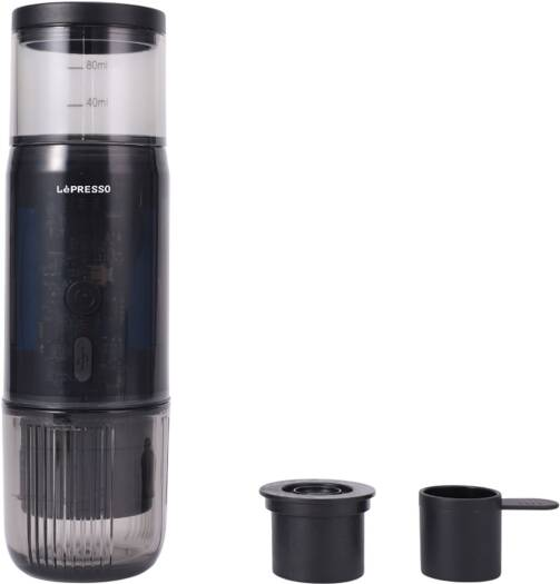 LePresso Portable Mini Espresso Machine with Travel Pouch 100ml - Black