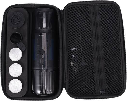 LePresso Portable Mini Espresso Machine with Travel Pouch 100ml - Black