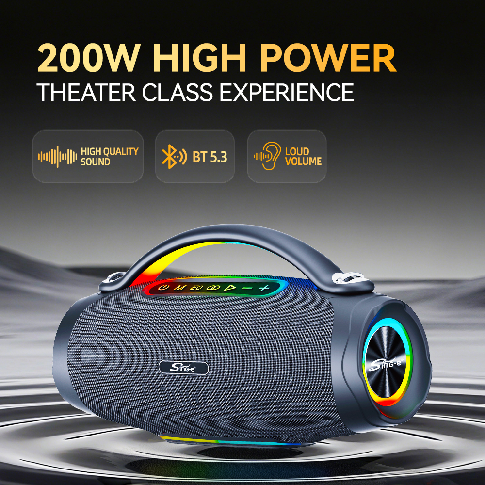 SinG-e  ZQS-V97/ RGB LED+TWO Wireless Microphones+Uesr manual +Straps  Light Adapter  200W