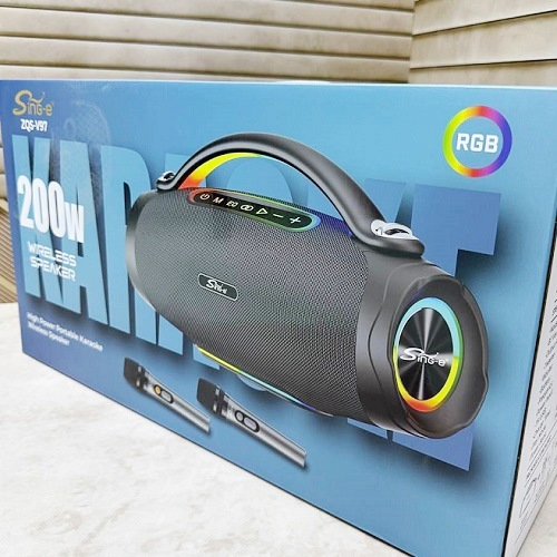 SinG-e  ZQS-V97/ RGB LED+TWO Wireless Microphones+Uesr manual +Straps  Light Adapter  200W