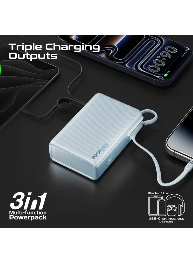 PROMATE Titan-35W باور بانك بسعة 20000mAh مع مخرج إجمالي 35W و 35WPD USB-C