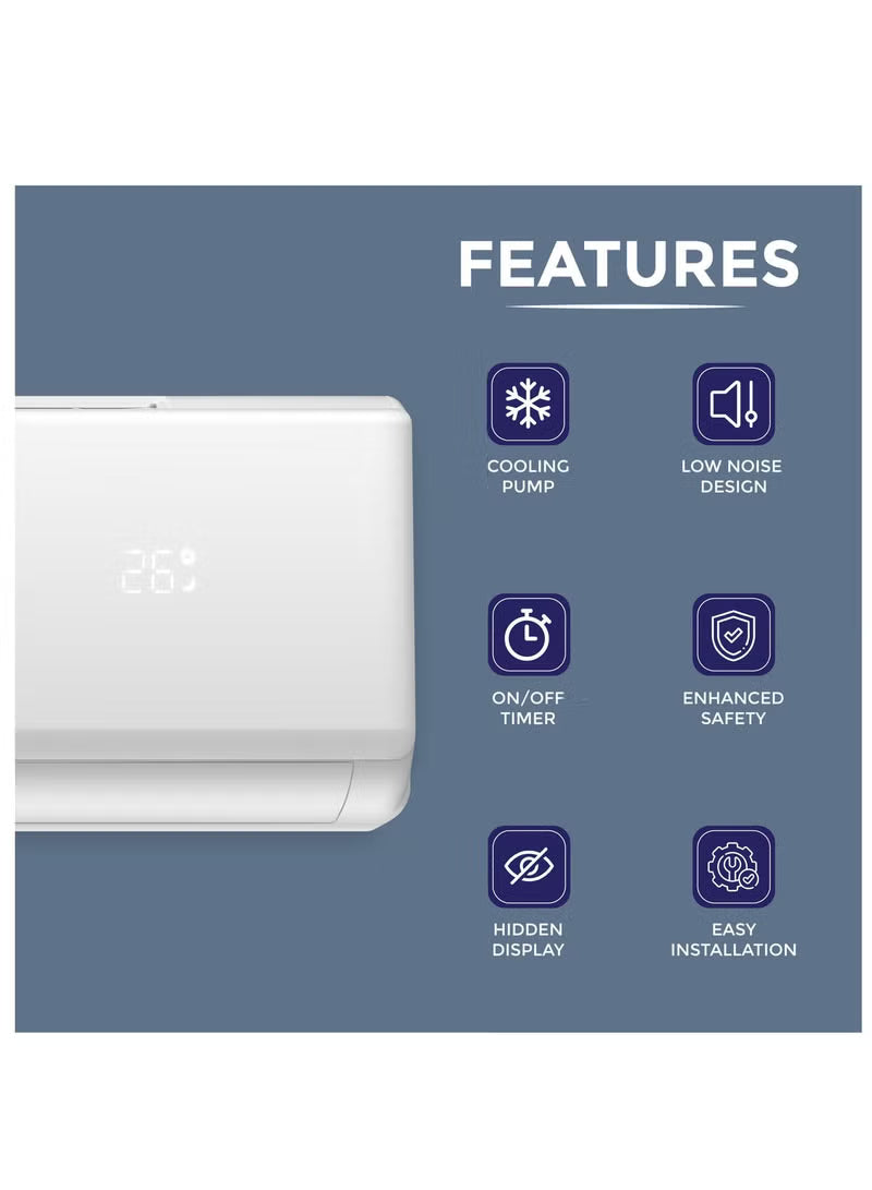 Spj 2 Ton Split Air Conditioner 24000 Btu Wall Mounted Ac R410a Refrigerant Energy Efficient Spj-Polar-Wtw24kc