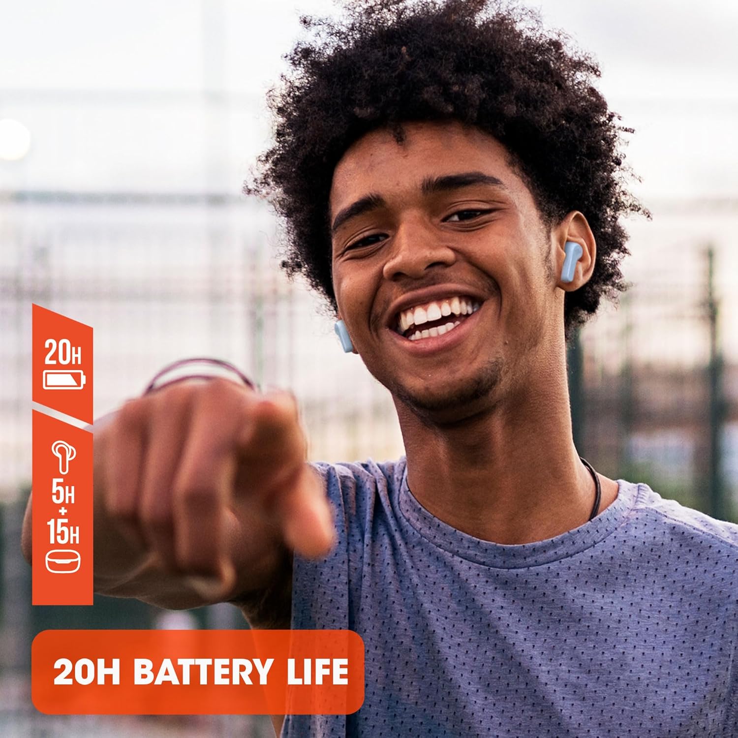 JBL Vibe 200TWS True Wireless Earbuds with Deep Bass & 20H Battery – Black
