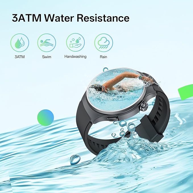 ساعة Black Shark A3 الذكية مع مكالمات Bluetooth وشاشة 1.53 بوصة وبطارية حتى 14 يوم – أسود