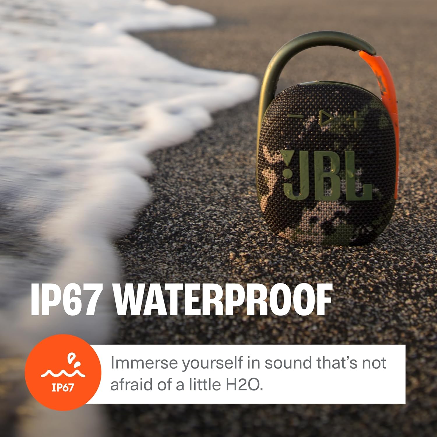 JBL Clip 4 Portable Bluetooth Speaker with Integrated Carabiner 10H Playtime – Multiple Colors