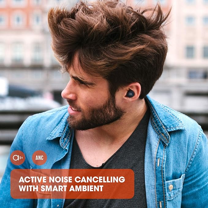 سماعات JBL Live Free NC+ TWS اللاسلكية بالكامل مع عزل ضوضاء ANC – وردي