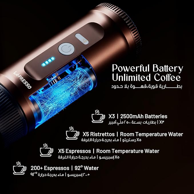 2-in-1 Portable Espresso Maker with Self-Heating 20 Bar