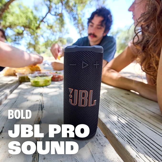 سماعة JBL Grip المحمولة بتقنية Bluetooth مع إضاءة محيطية وصوت JBL Pro – أسود