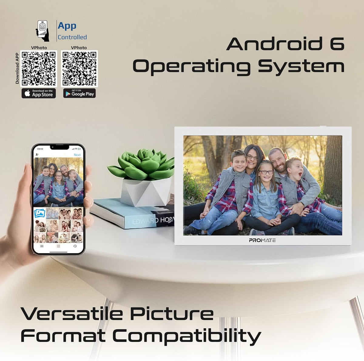 PROMATE Memoria-10.1" Full HD Multimedia Digital Photo Frame, 16Gb-24