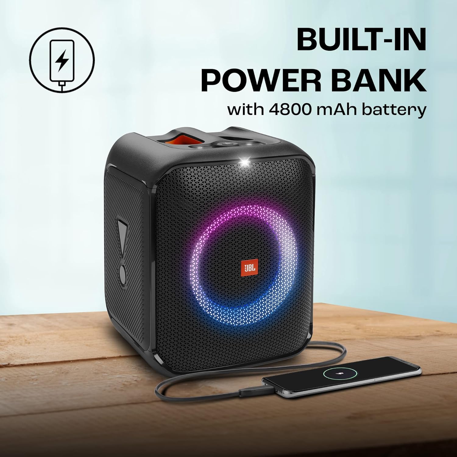 سماعة JBL PartyBox Encore Essential المحمولة للحفلات بتقنية Bluetooth وقدرة 100W – أسود