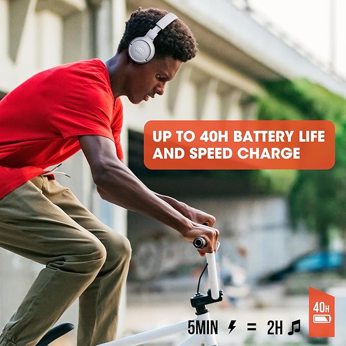 سماعة JBL Tune 510BT اللاسلكية فوق الأذن مع JBL Pure Bass – أسود / أزرق
