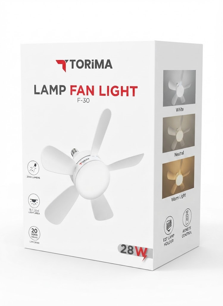 TORİMA F-30 WHITE LAMP FAN LIGHT
