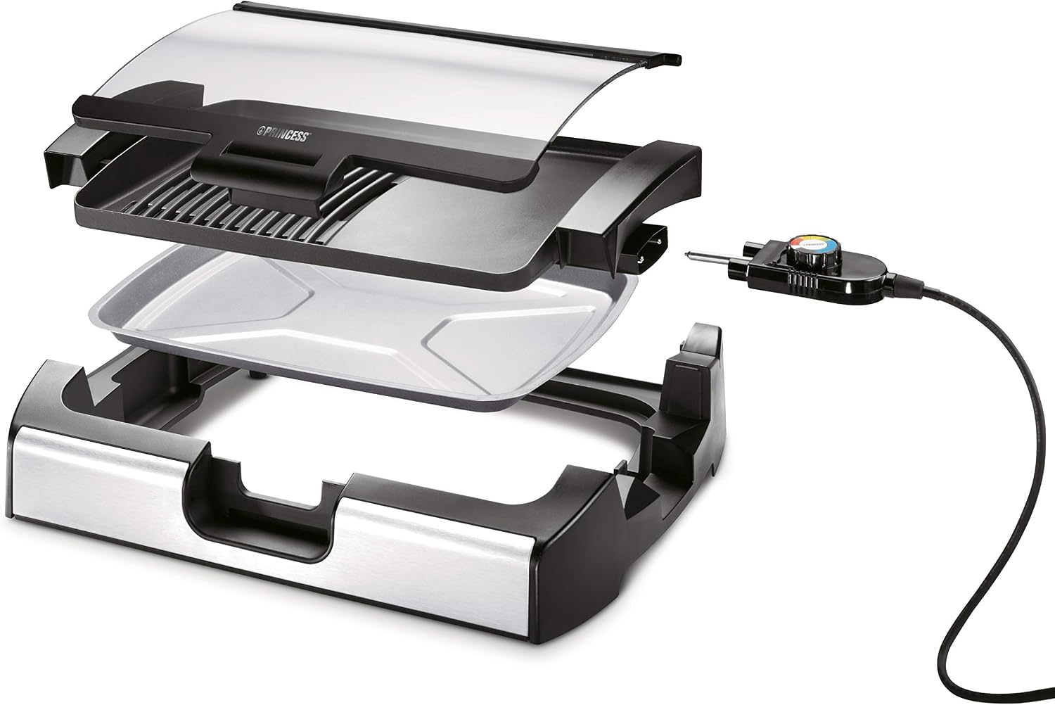 Princess Table Top Grill, Black/Silver,