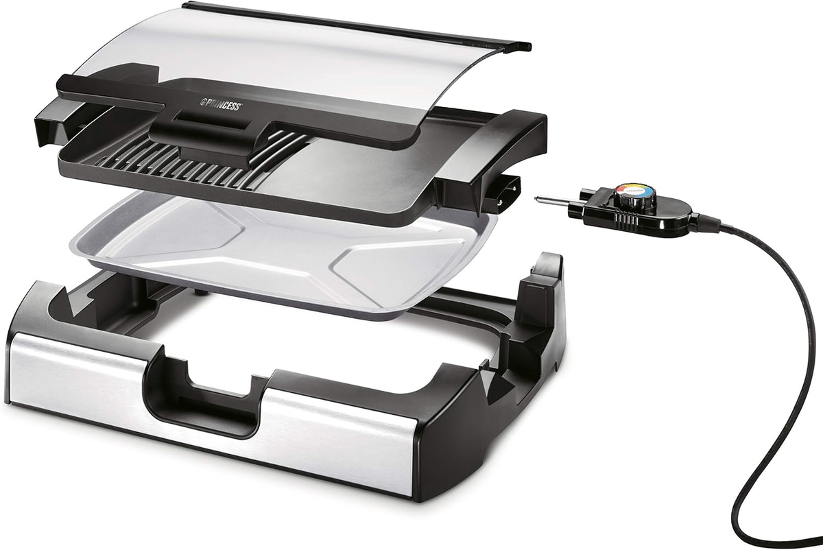 Princess Table Top Grill, Black/Silver,