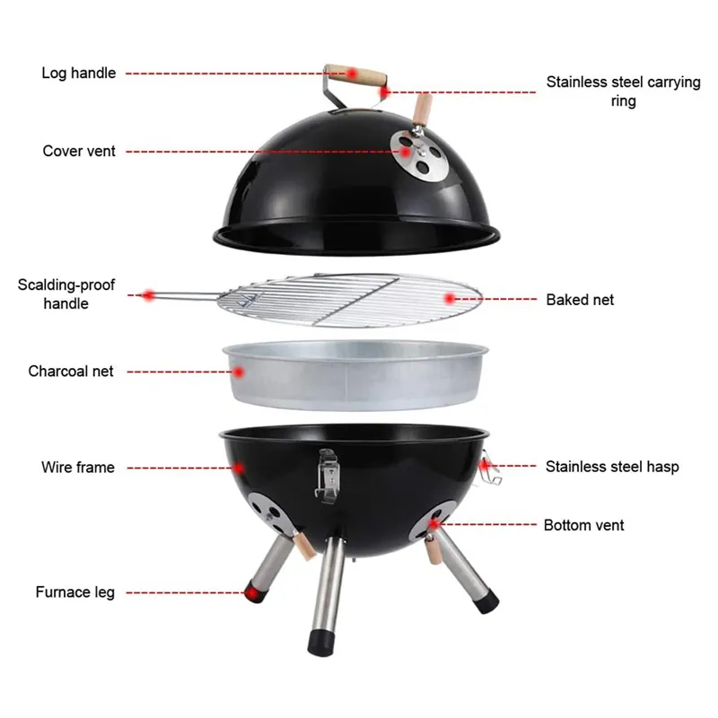 Ball Shaped Round Portable BBQ Grill(OT)