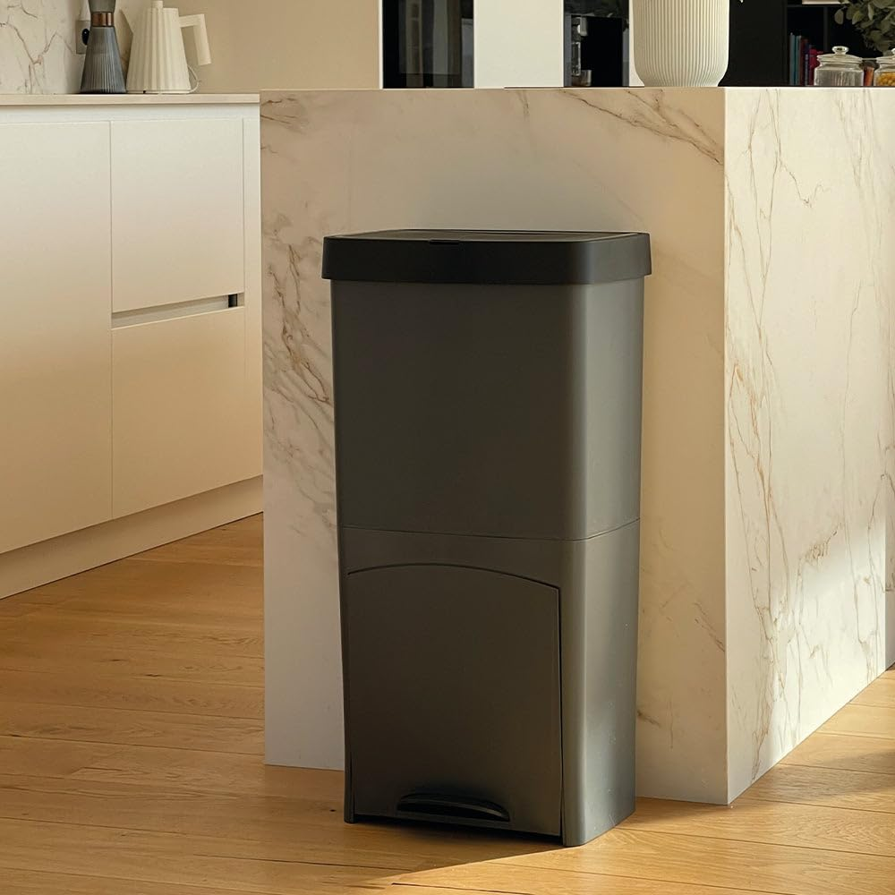 Waste Separation Bin With 3 Compartments - 70 Litres