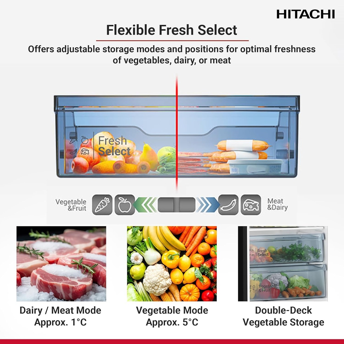 HITACHI Top Mount Refrigerator HRTN5255MF 240L‏